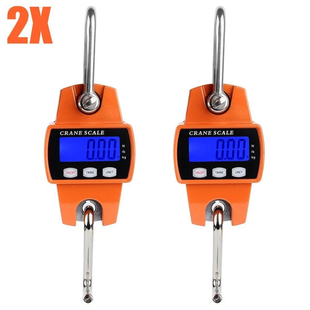 2x báscula de grúa LCD digital báscula colgante báscula de tracción báscula industrial hasta 300 kg