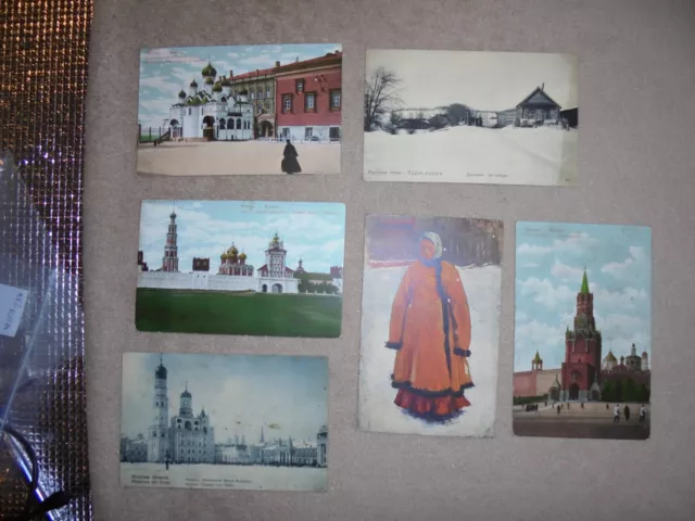 6 Old Postcards  Russia