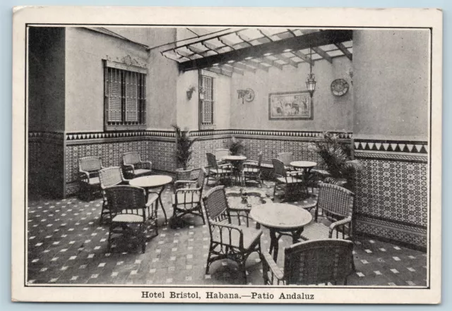 Postcard Cuba Havana Hotel Bristol Patio Andaluz c1920s X3