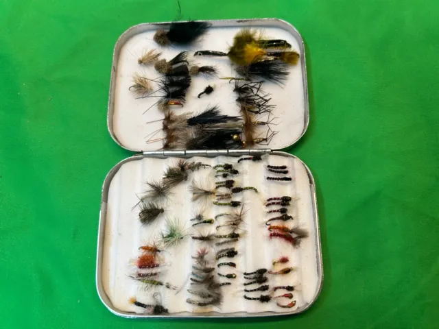 WHEATLEY SILMALLOY METAL Fly Fishing Box. + Approx 145 Fly Fishing