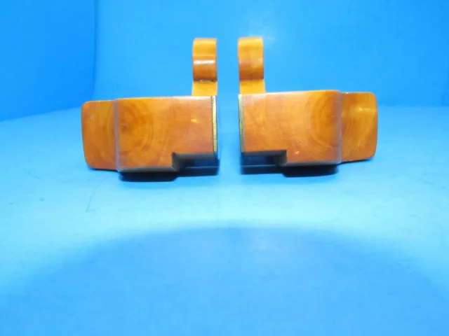 showy L&R pair of boxwood & brass mini coachmakers compassed rabbet wood planes
