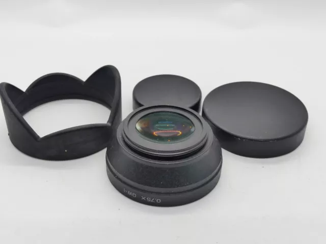 Genuine Ricoh 0.75X Gw-1 Conversion Lens With Lens Hood & Cap For Gr Digital 455