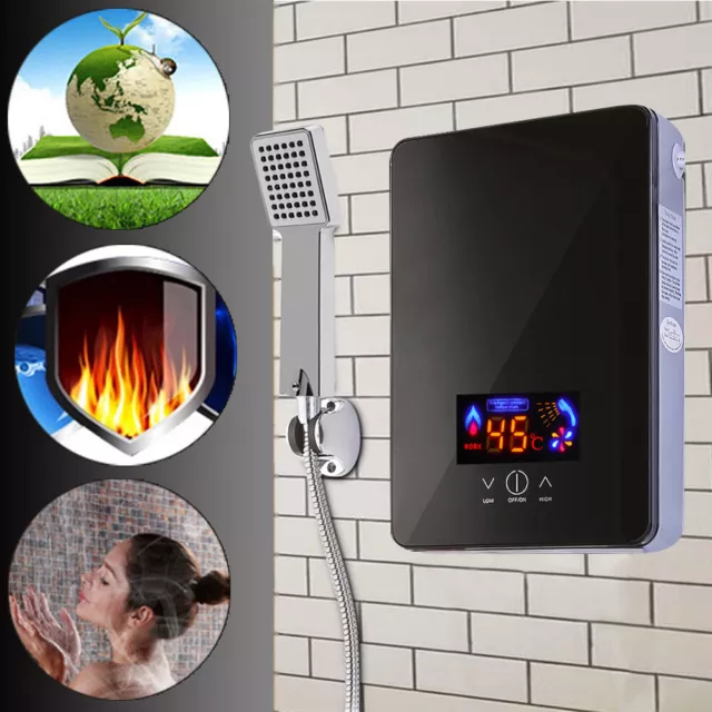 Kitchen Electric Hot Tankless Water Heater Shower Instant Boiler Bathroom 6500W