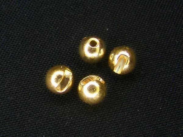 Slotted Tungsten Beads / Gold / 10pcs. per pack / fly tying materials