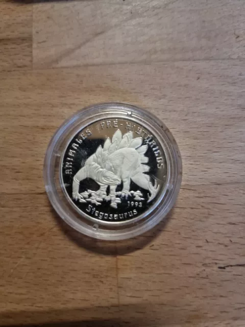 Silbermünze 10000 Pesos Stegosaurus 1993