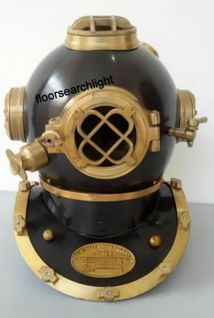 Antique Scuba Diving Helmet U.S Navy Mark V Nautical Divers Helmet 18" Replica