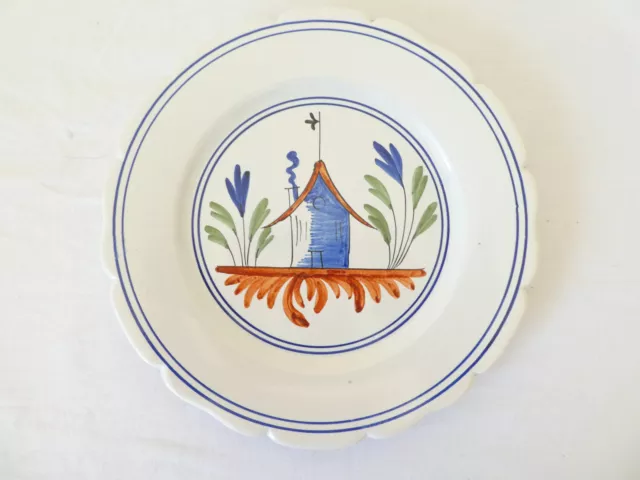 Assiette decorative en faience décor Epinal fait main