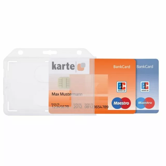 Ausweishülle für 2 Karten im EC-Kartenformat und Ausweisjojo mit Karabinerhaken 2