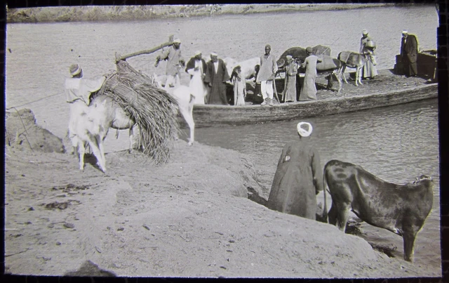 Glass Magic Lantern Slide SHUSHA FERRY DATED 1916 WW1 PHOTO WORLD WAR ONE