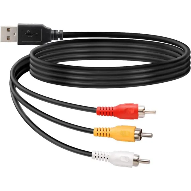 Male to Female Audio Video Cord AV Composite USB to 3 RCA Cable Adapter Line