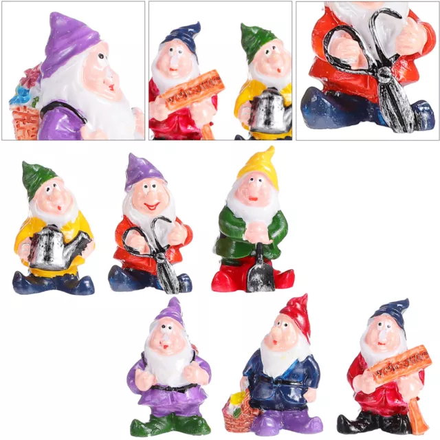 6 Pcs Resin Dwarf Gnome Ornament Halloween Outdoor Decorations