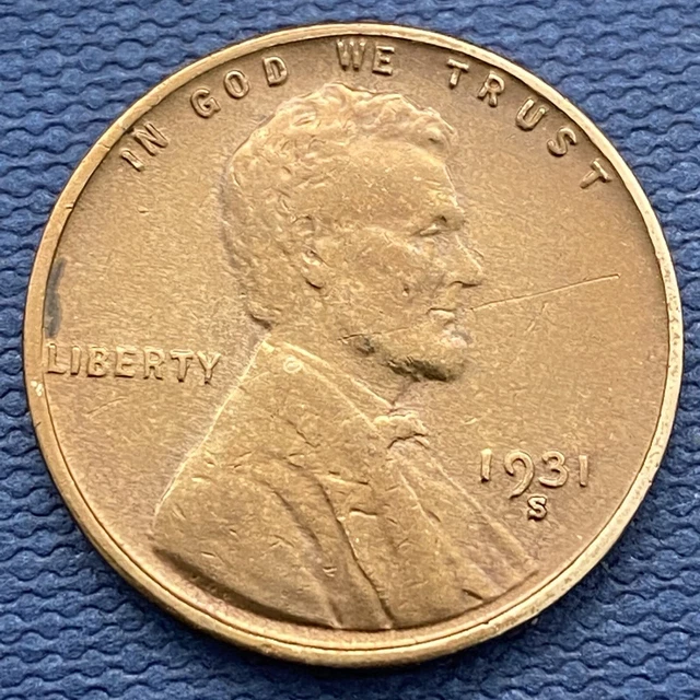 1931 S Wheat Cent Lincoln Head Penny 1c High Grade AU Details #44394