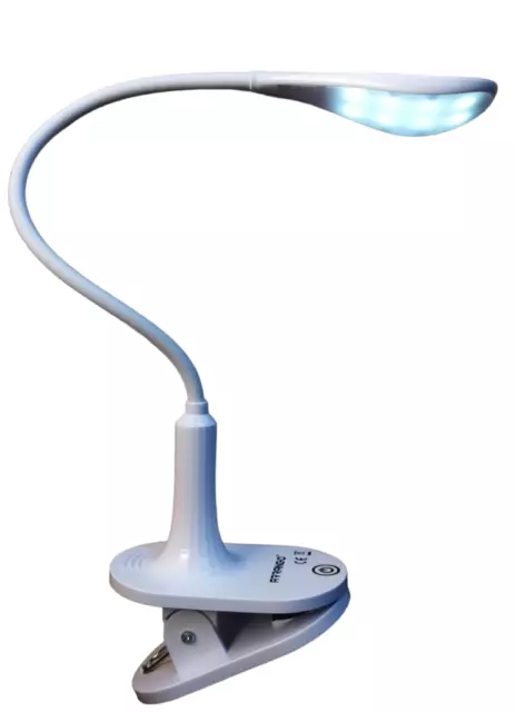 Lampada Luce Led Pinza Da Tavolo Scrivania Lettura Libro Snodabile Usb Portatile