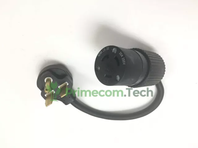 NEMA L6-30R RECEPTACLE to 3PIN 6-30P PLUG POWER CORD ADAPTER Nema L6-30 to 6-30