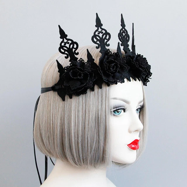 Gothic Girlande Krone Kopfschmuck Blumenkopf Zubehör für Halloween Hochzeit