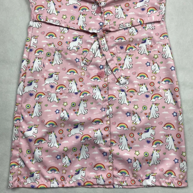 Dra Cherie Fashion Lab Coat Pink Unicorn Rainbow Candy Women XS Pediatrics RARE 3