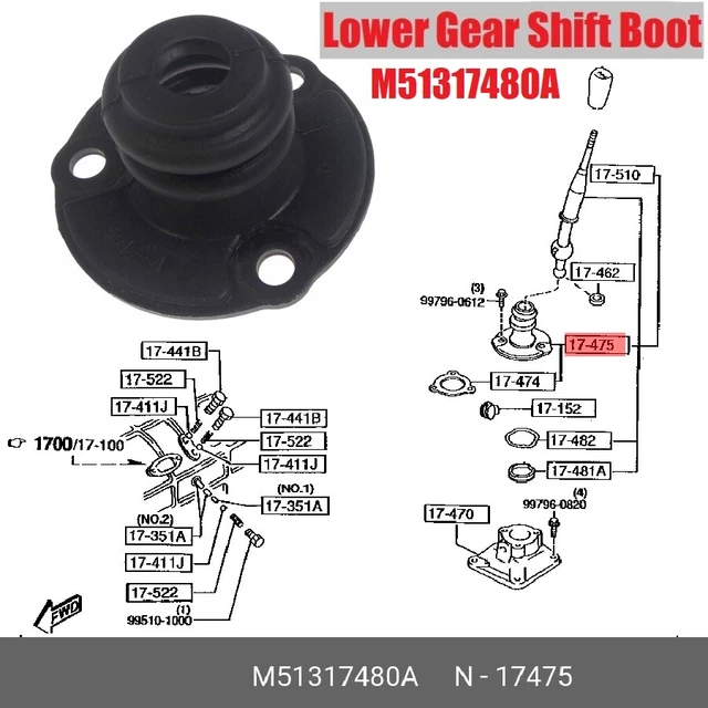 UK LOWER GEAR Lever Shift Gearshift Boot Gaiter For Mazda MX5 MK1