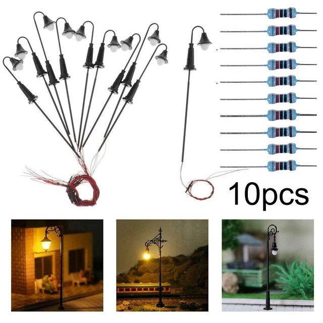 Modellbahn Stra?enleuchte 10er Set Warmwei? Nenngr? Produktbild-Vorschau 9