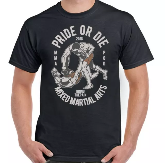 T-shirt MMA Palestra Boxing Pride or Die Uomo Divertente Allenamento Top Muay Thai UFC Judo