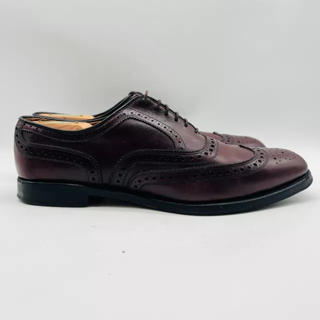 Allen Edmonds Shoes Mens 10.5 Wingtip Burgundy Brown Oxford Dress Fairhaven