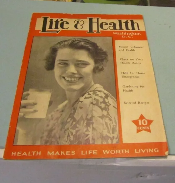 May 1933 Life and Health Magazine Gardening Vegetables Meat Substitutes Milk