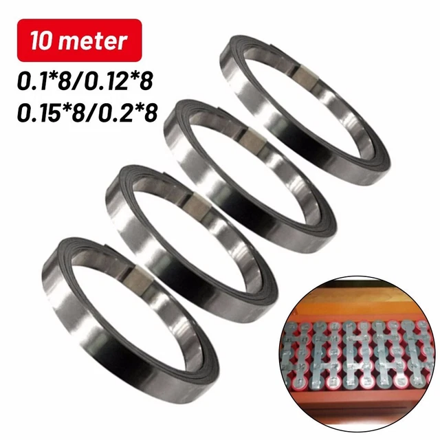 Lámina de níquel nueva para uñas 0.1-0.2 mm 10 M para soldadura por puntos