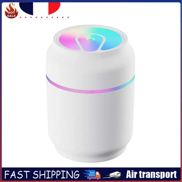 Can Air Humidifier Diffuser Electronic Colorful LED Spray Purifier (White)