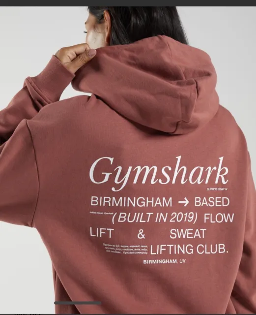 GYMSHARK OVERSIZED LIFTING Club Hoodie. Womens Size Small. Rrp £38