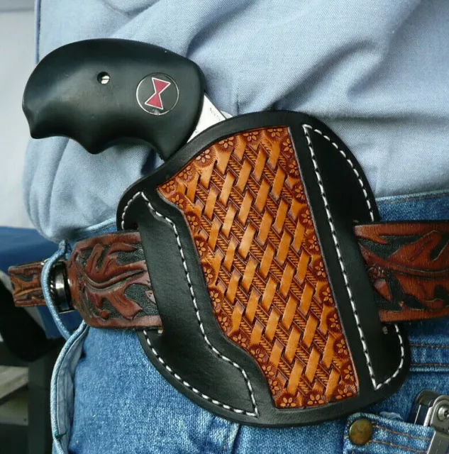 Leather Holster NAA Pug / Knife Combo North American Arms Ruff's Black &  Tan