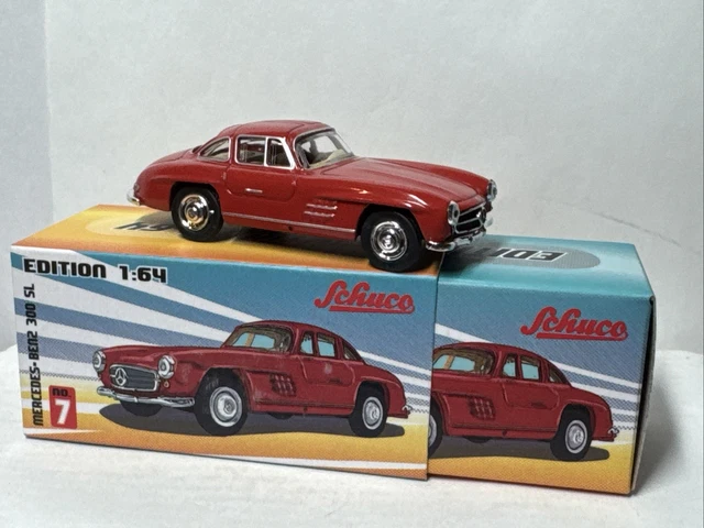Modèle Réduit Mercedes 300SL 1/64 Schuco - édition Papier, Rouge, Occasion Comme Neuve