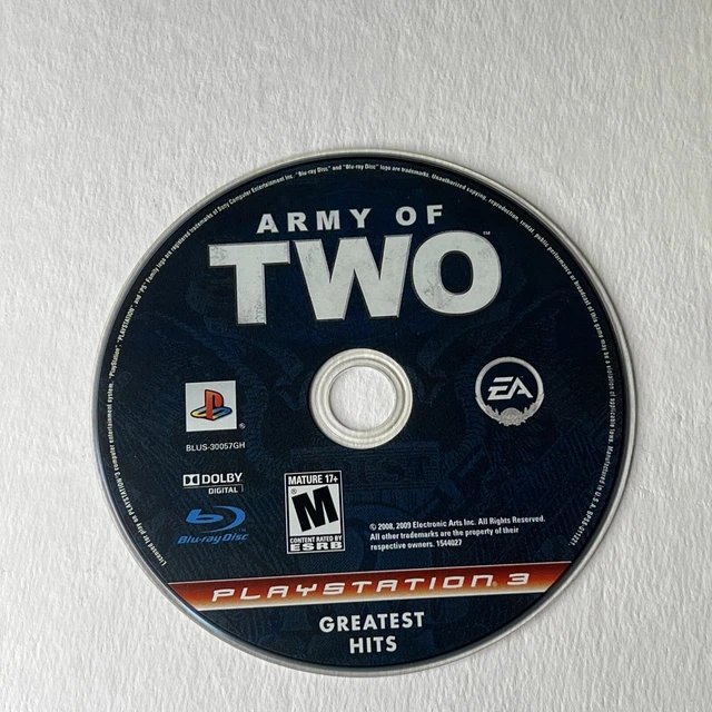 Army of Two (Sony PlayStation 3 PS3, 2008) Disc Only, Tested Army of Two (Sony PlayStation 3 PS3, 2008) Disc Only, Tested