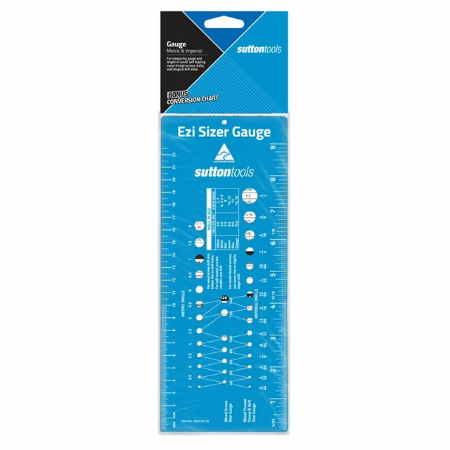 Sutton Steel Ruler SUTTON EZI SIZER gauge ruler for bolts screw drills etc $9.90 - PicClick AU