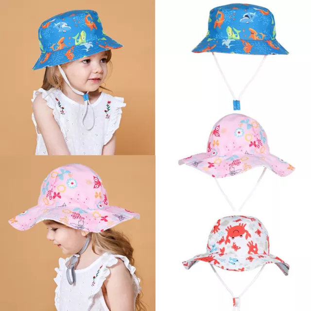 Summer Breathable Cartoon Baby Sun Hat UV Protection Bucket Hat Beach Cap