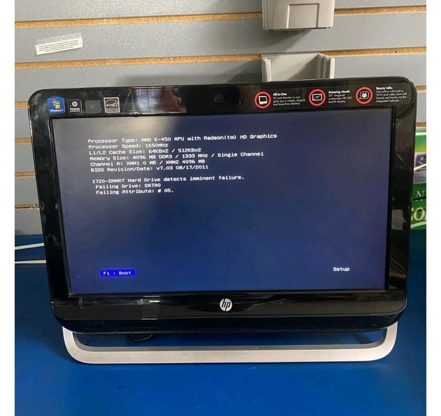 HP Omni 120-1124 | AMD E-450, 4GB RAM |
