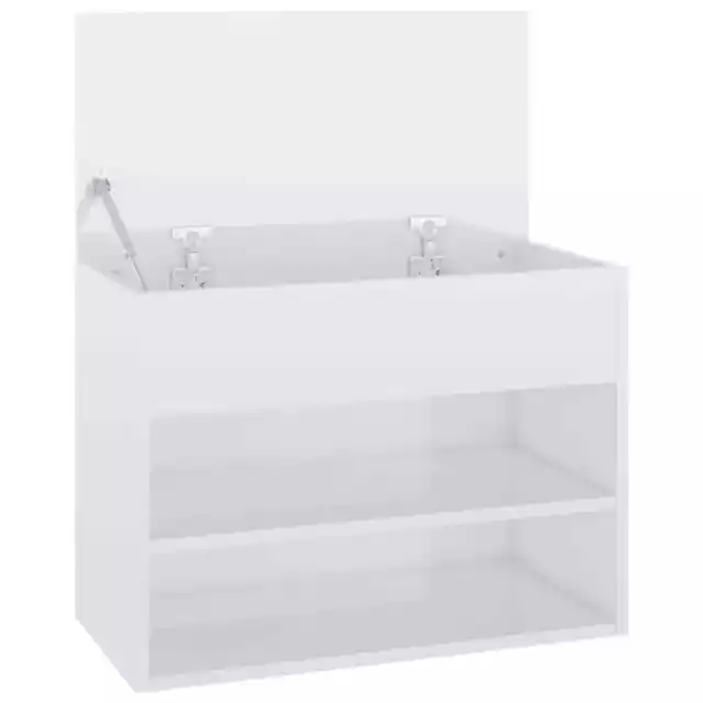 AX Scarpiera Panca Bianco 2Ripiani Cassettiera 60x30x45cm Organizer Casa 808744