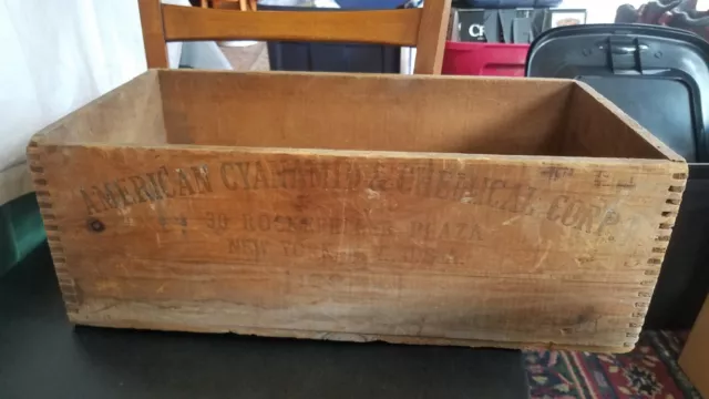 American Cyanamid & Chemical American Ammonia Dynamite Wooden Dovetail Box Crate