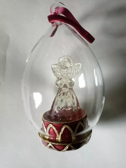 Dillard's Trimmings Collectible Cloisonne Ornament Angel in Glass 6"