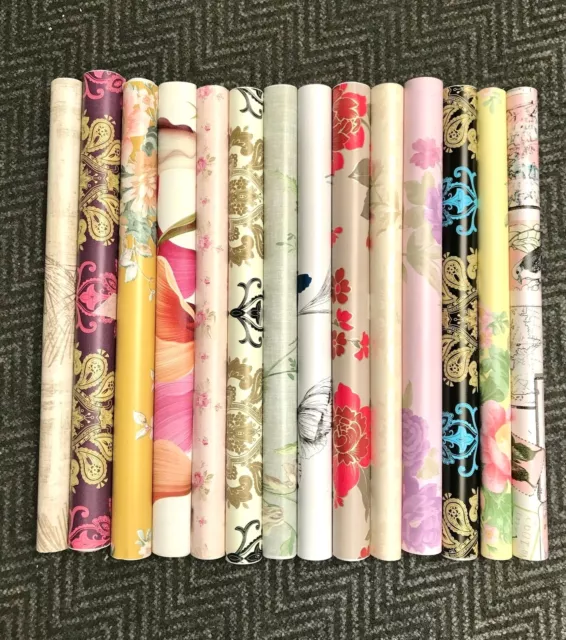 Bundle of 5m Floral Brick Wood Sticky Back Plastic PVC Vinyl Fablon Wallpaper UK