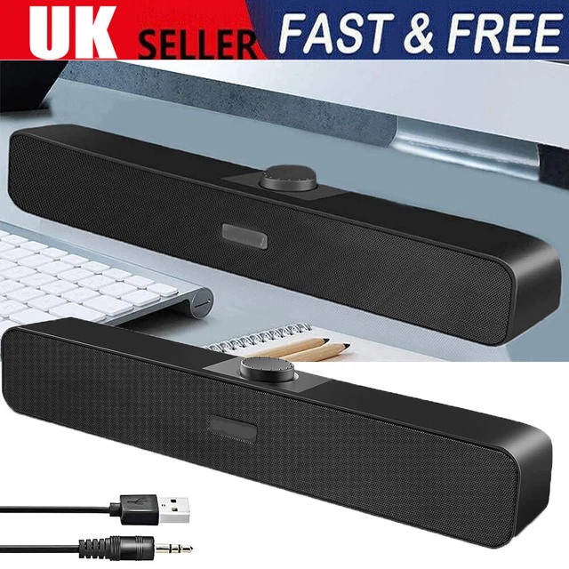 LED WIRED SOUND Bar Stereo Speakers TV Computer Tablets PC Desktop USB
