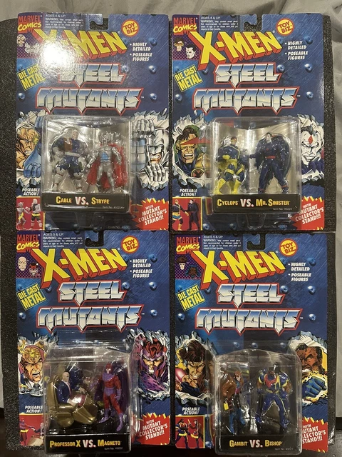 Marvel X-Men Steel Mutants 1994 Toy Biz Die-Cast Complete Set of 4!!