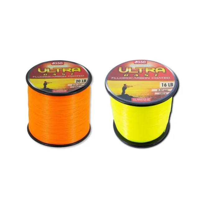 Asso Ultra Cast 4Oz Spool Sea Fishing Line - All Colours & Breaking Strains