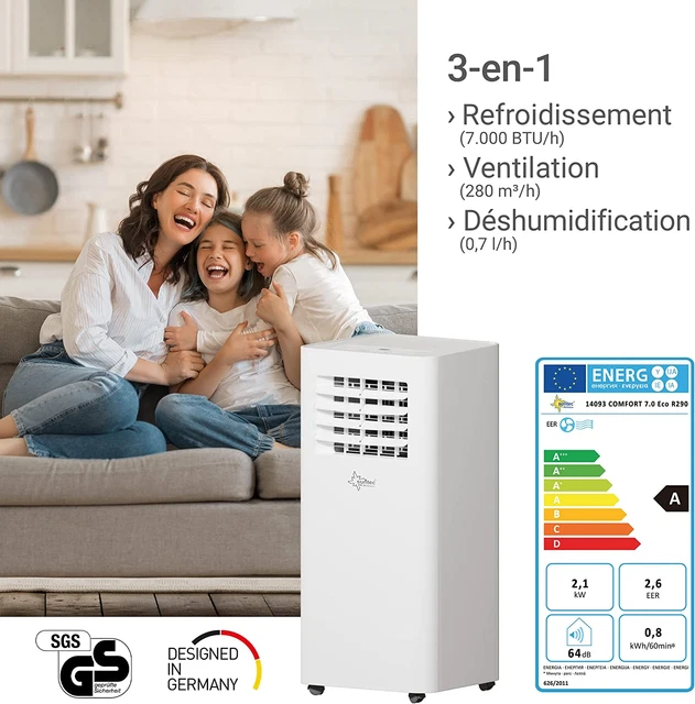 Suntec Climatiseur Mobile COMFORT 7.0 Eco R290 - Climatiseurs Portable,... 2