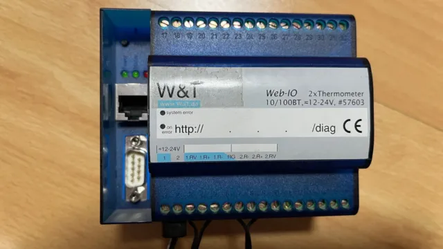 W&T Web-IO Netzwerk Thermometer 57603 m. Netzteil u. 2 Temperatur Fühlern Sensor