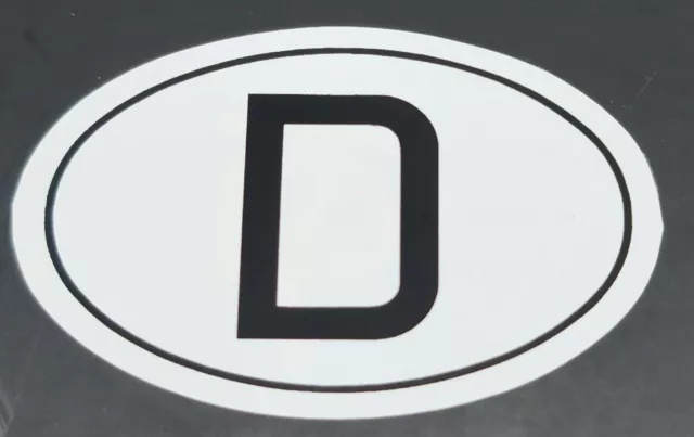 Aufkleber Sticker D-Schild mini weiß 6,2 X 4,1 CM PKW Auto KFZ klein