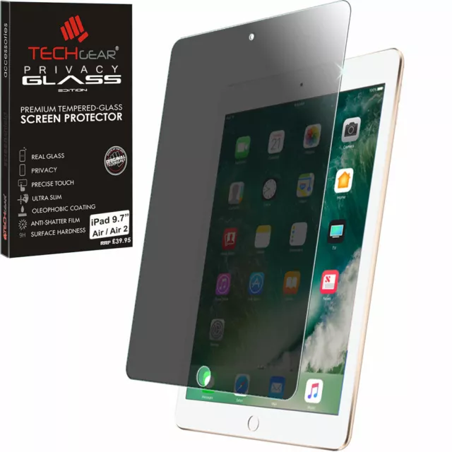 PRIVACY Anti-Spy Tempered Glass Screen Protector for  9.7" Apple iPad Air, Air 2