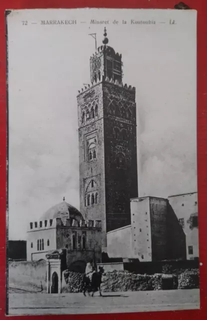 CPA ANCIENNE CARTE POSTAL MAROC debut 1900 MARRAKECH MINARET DE LA KOUTOUBIA