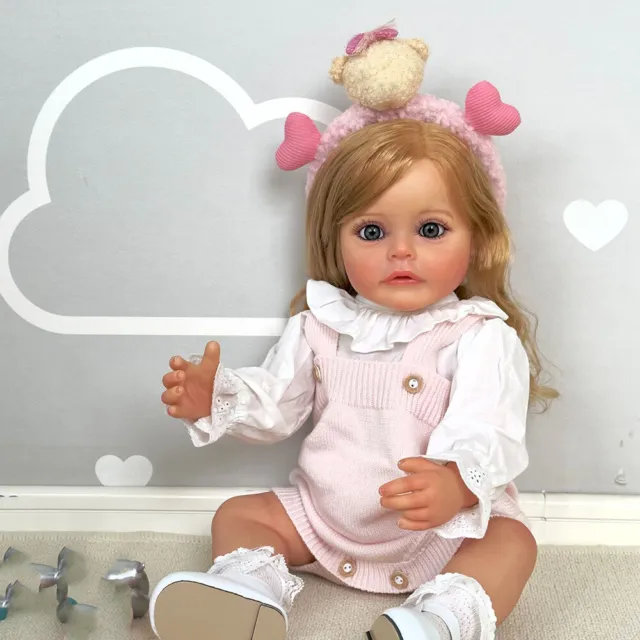 22 inch Reborn Doll Cute Girl Doll Toy Waterproof Silicone Vinyl Body Realistic