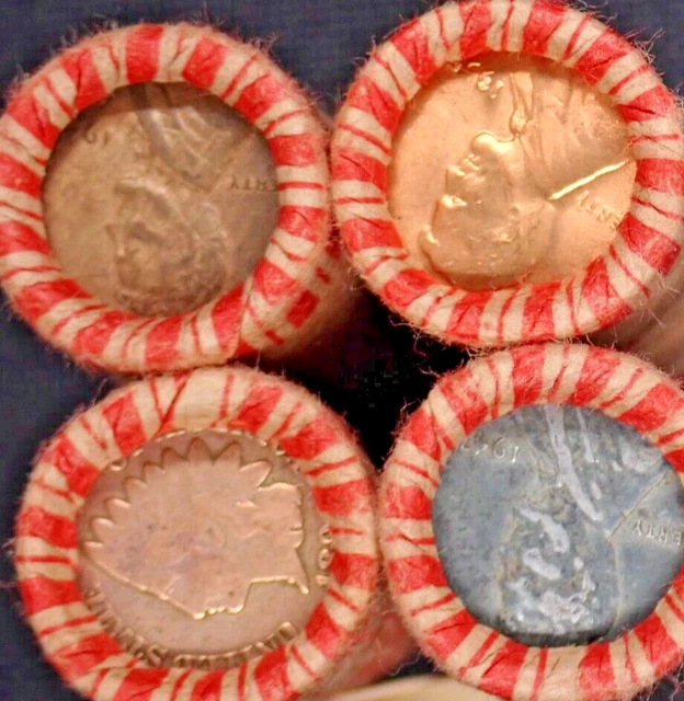 Wheat Penny Roll Lot,  Wheat Cent Lot 1909 VDB -1958, Indian Head, Steel LOT #7