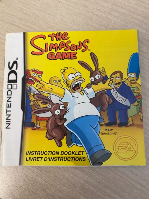 The Simpsons Game Nintendo DS Manual Instruction Booklet only, no game