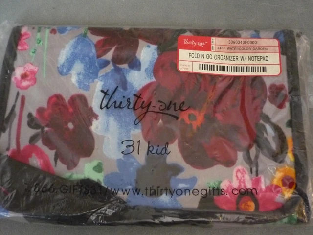 Thirty-one gifts Watercolor Garden Fold-N-Go Organizer w/ Notepad NIP Thirty-one gifts Watercolor Garden Fold-N-Go Organizer w/ Notepad NIP
